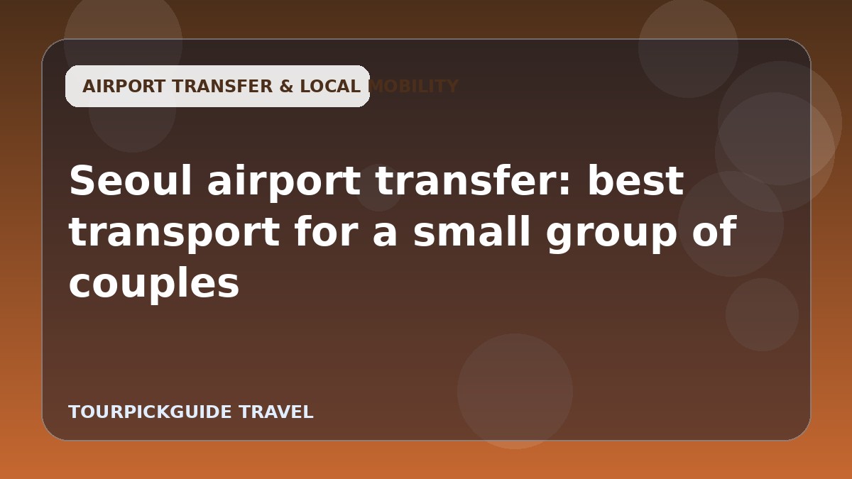 Seoul airport transfer: best transport for a small group of couples