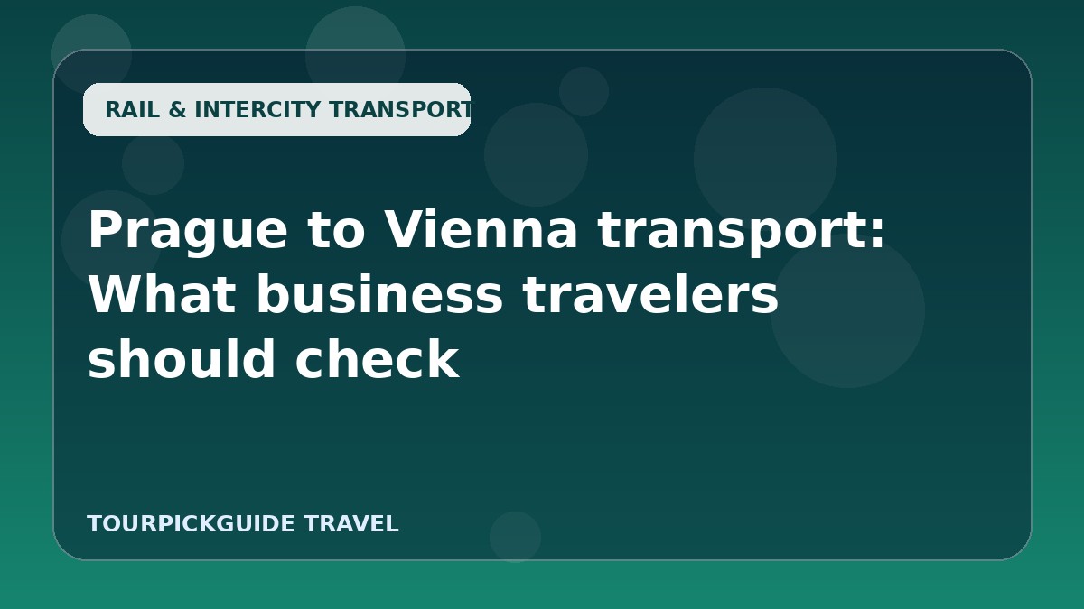 Prague to Vienna transport: What business travelers should check