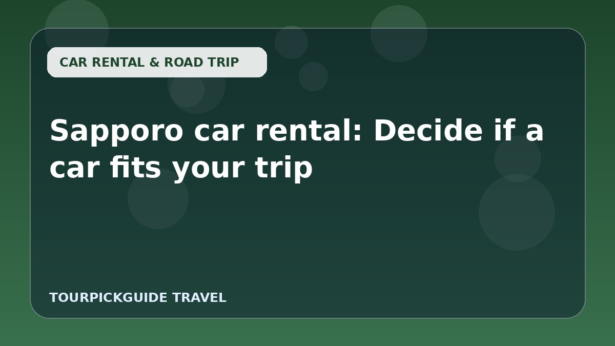 Sapporo car rental: Decide if a car fits your trip