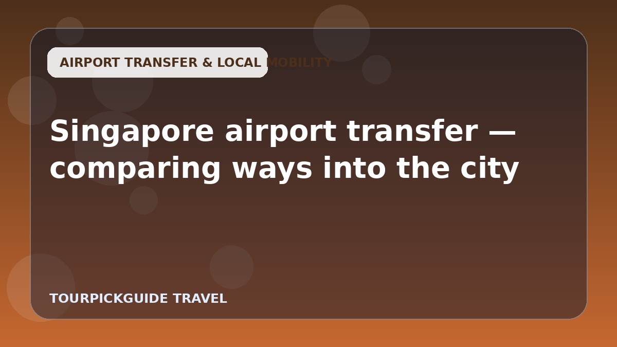 Singapore airport transfer — comparing ways into the city
