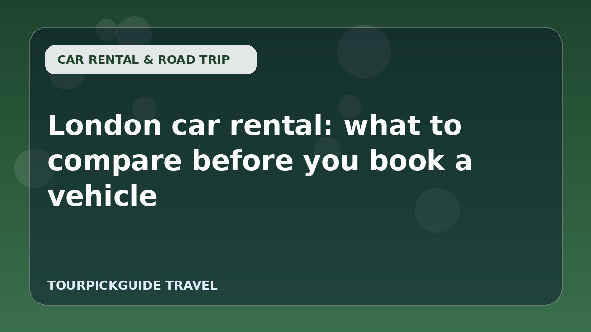 London car rental: what to compare before you book a vehicle