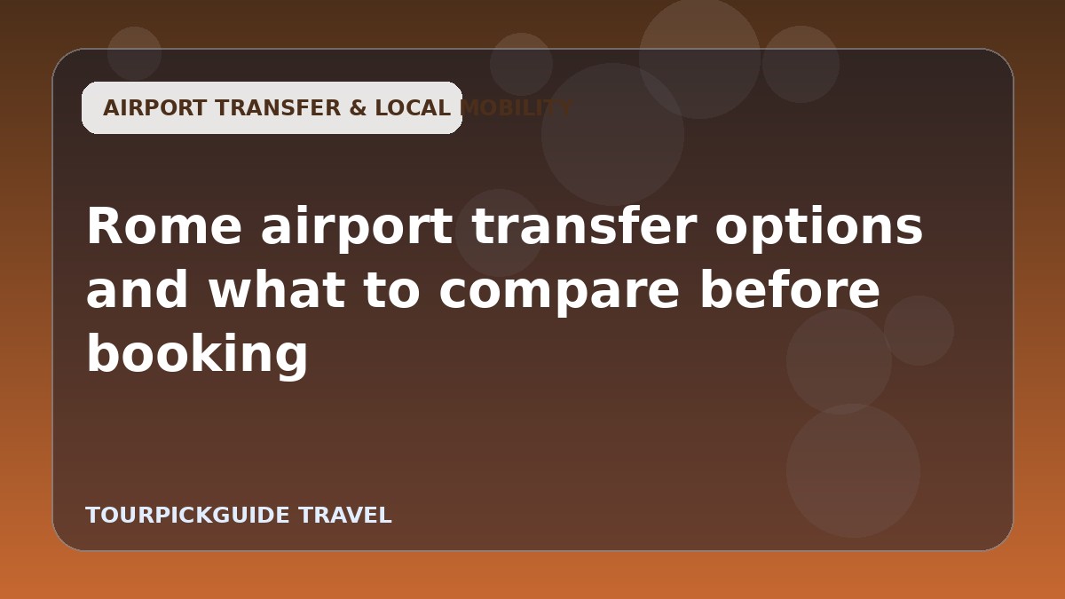 Rome airport transfer options and what to compare before booking