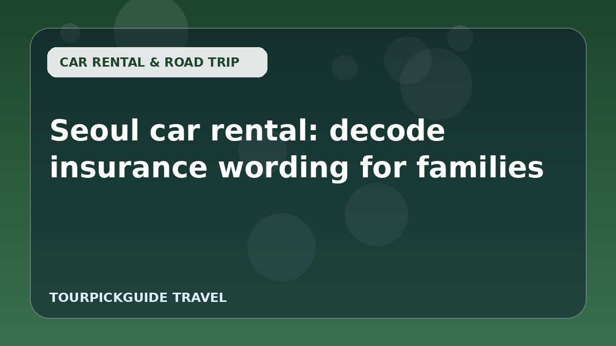 Seoul car rental: decode insurance wording for families