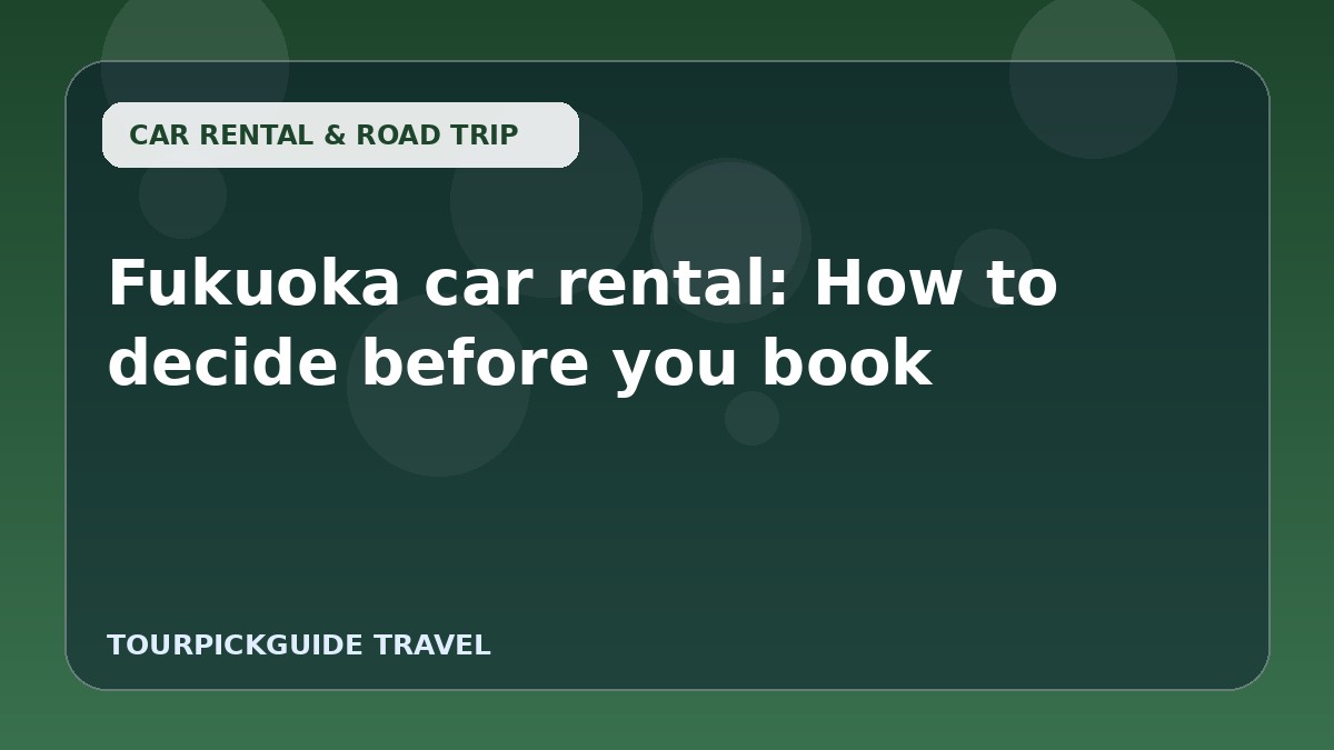 Fukuoka car rental: How to decide before you book