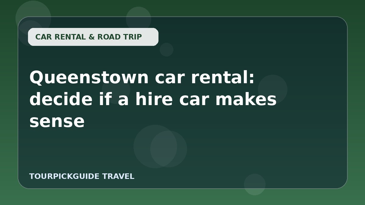 Queenstown car rental: decide if a hire car makes sense