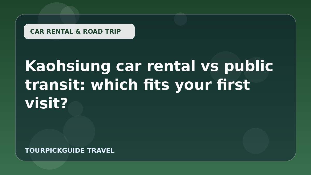 Kaohsiung car rental vs public transit: which fits your first visit?