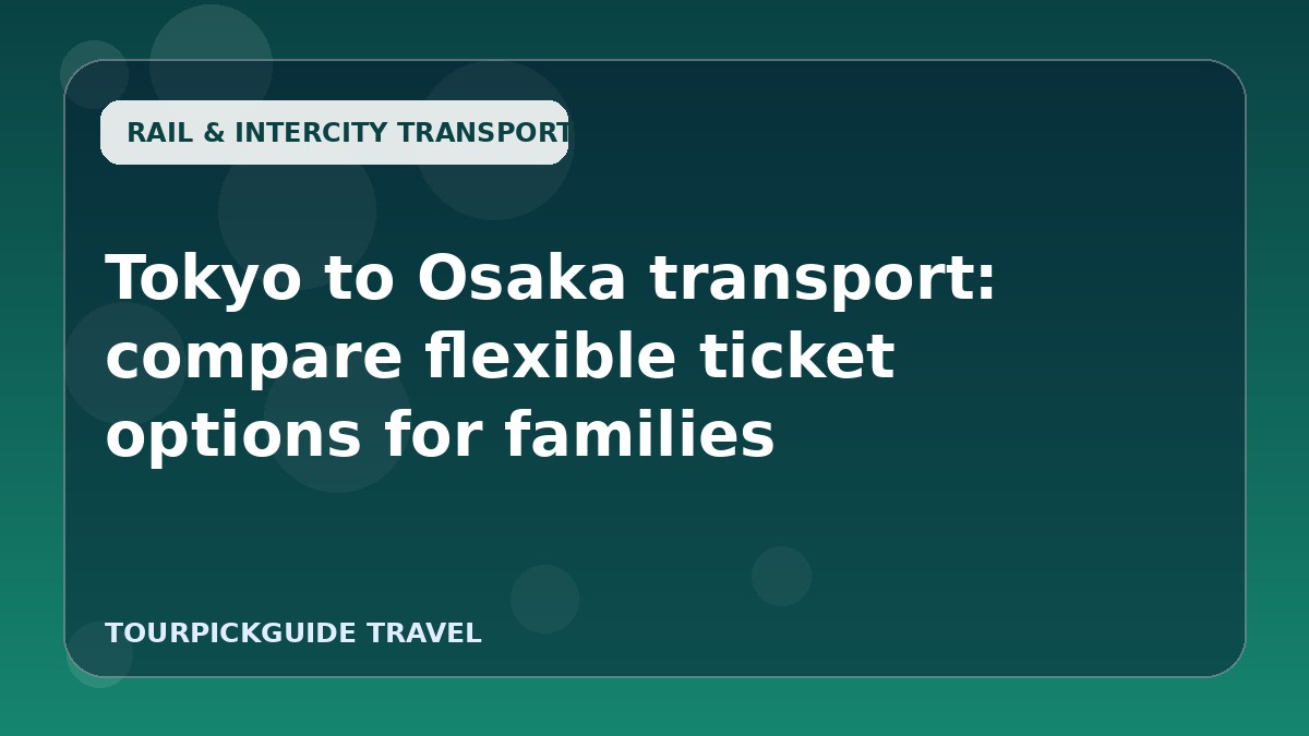 Tokyo to Osaka transport: compare flexible ticket options for families