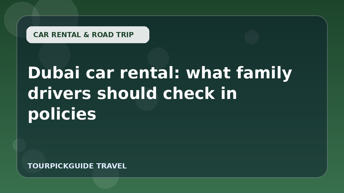 Dubai car rental: what family drivers should check in policies