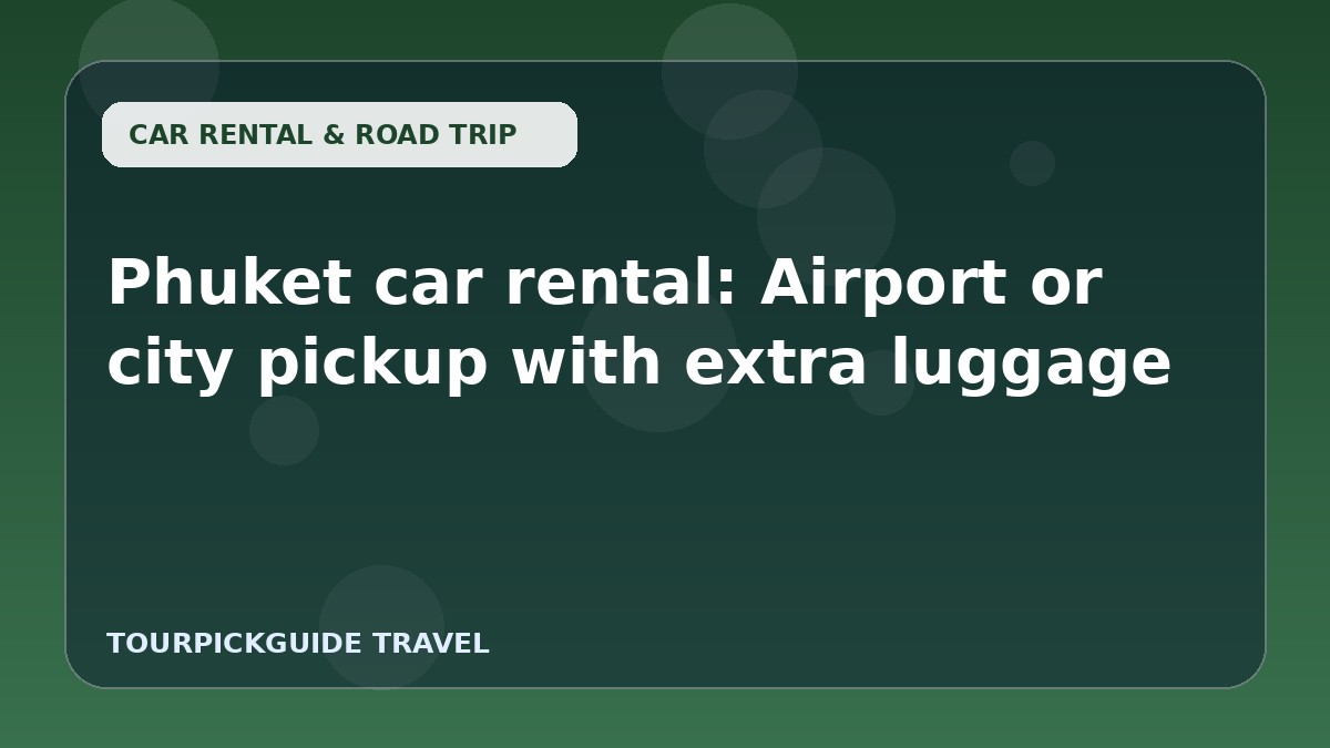 Phuket car rental: Airport or city pickup with extra luggage