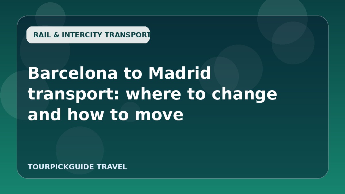Barcelona to Madrid transport: where to change and how to move