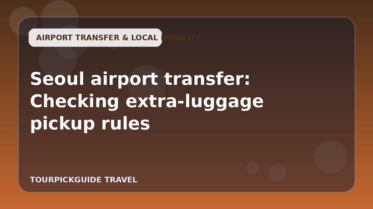Seoul airport transfer: Checking extra-luggage pickup rules