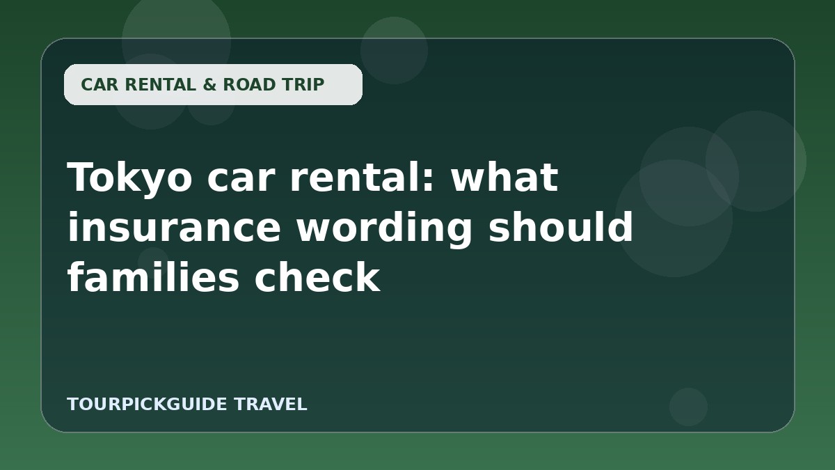 Tokyo car rental: what insurance wording should families check