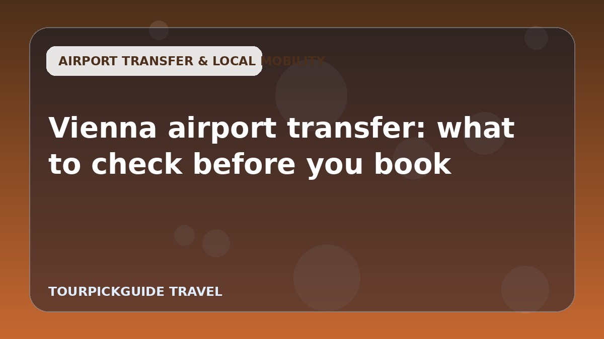 Vienna airport transfer: what to check before you book