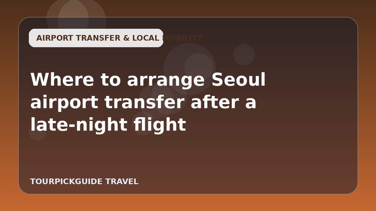 Where to arrange Seoul airport transfer after a late-night flight