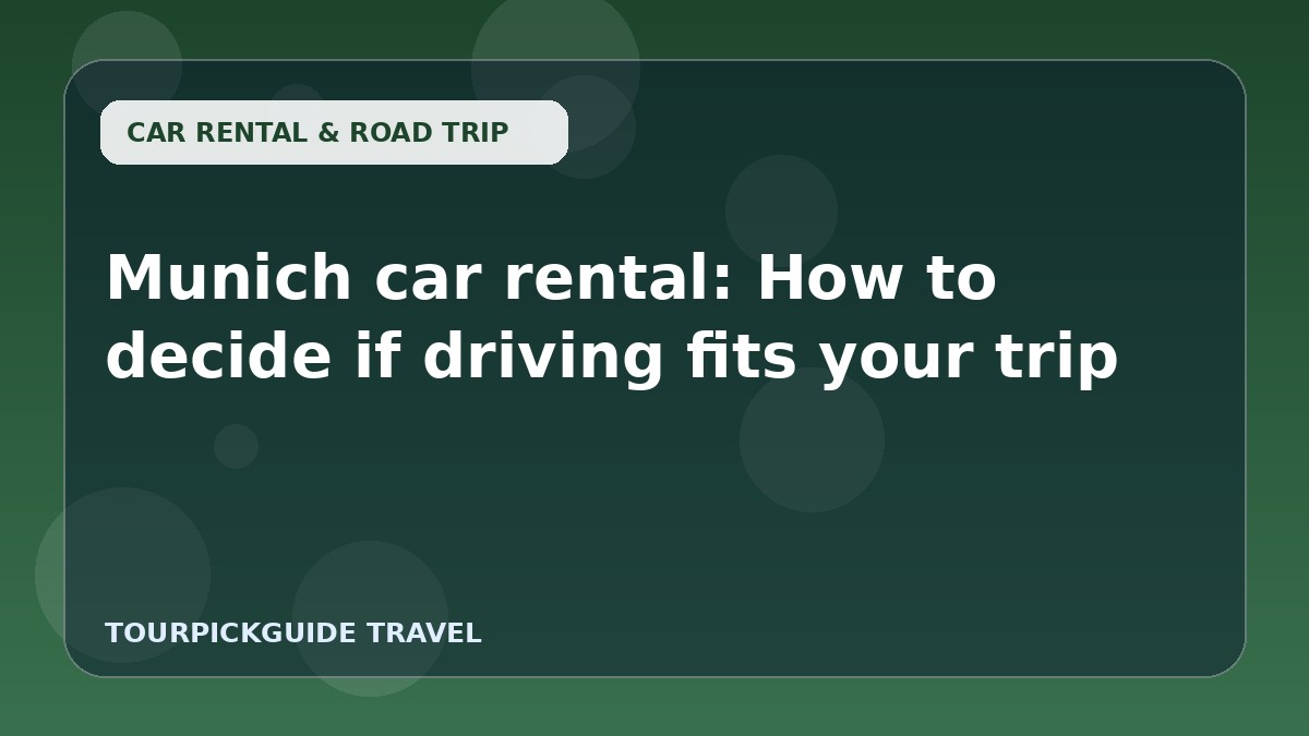 Munich car rental: How to decide if driving fits your trip