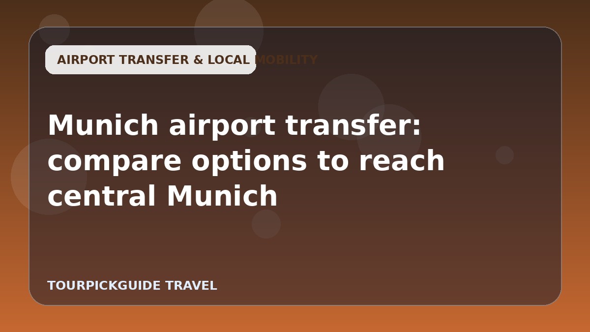 Munich airport transfer: compare options to reach central Munich