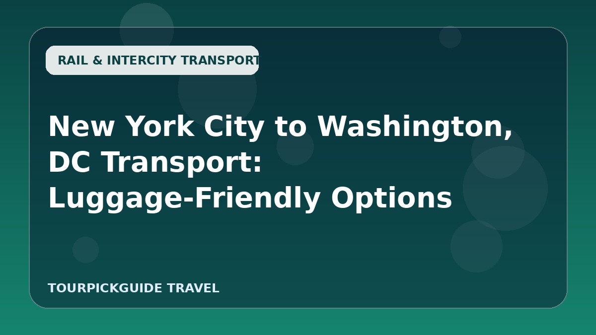 New York City to Washington, DC Transport: Luggage-Friendly Options