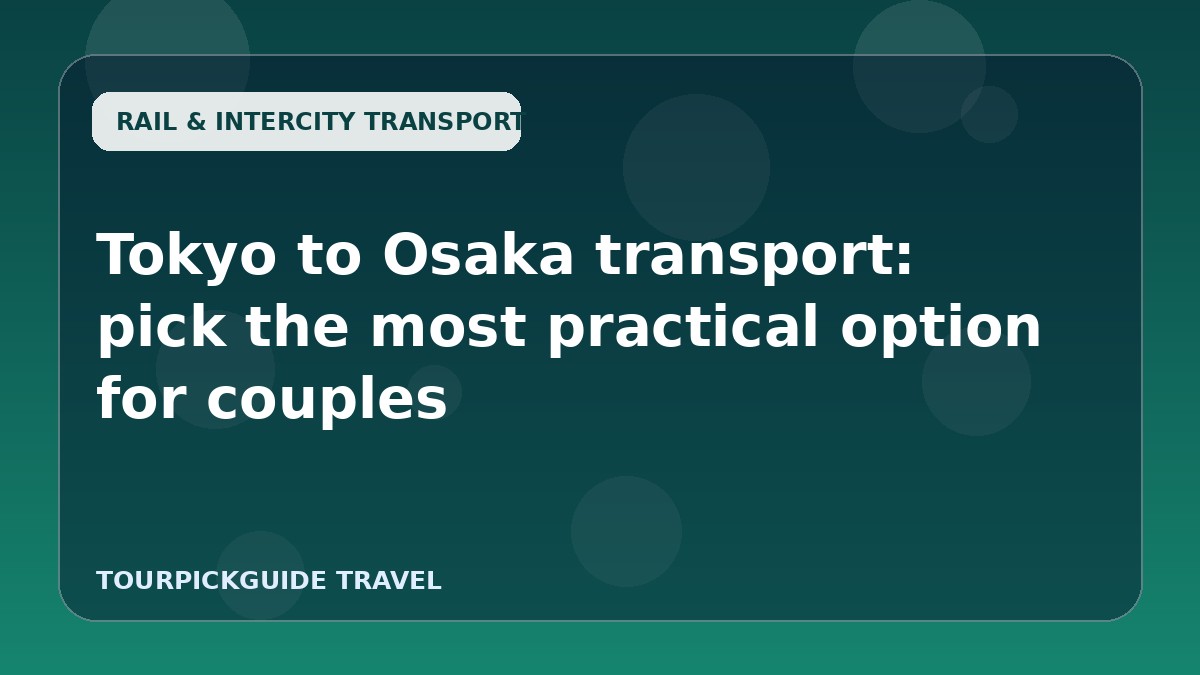 Tokyo to Osaka transport: pick the most practical option for couples