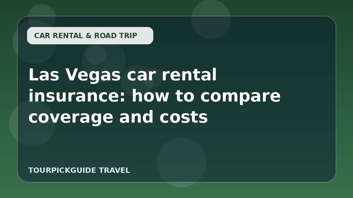Las Vegas car rental insurance: how to compare coverage and costs