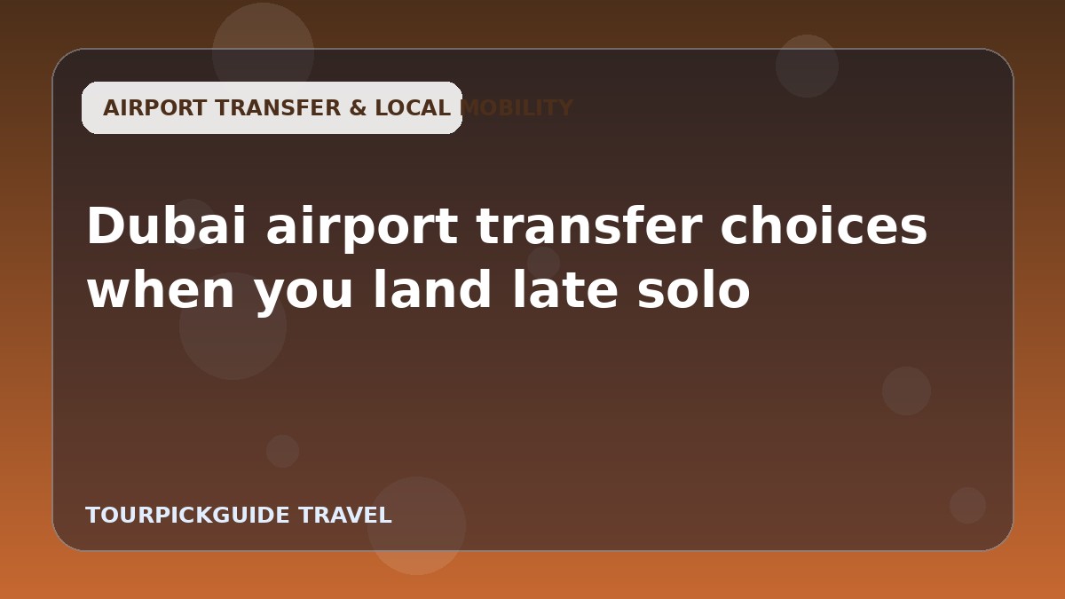 Dubai airport transfer choices when you land late solo