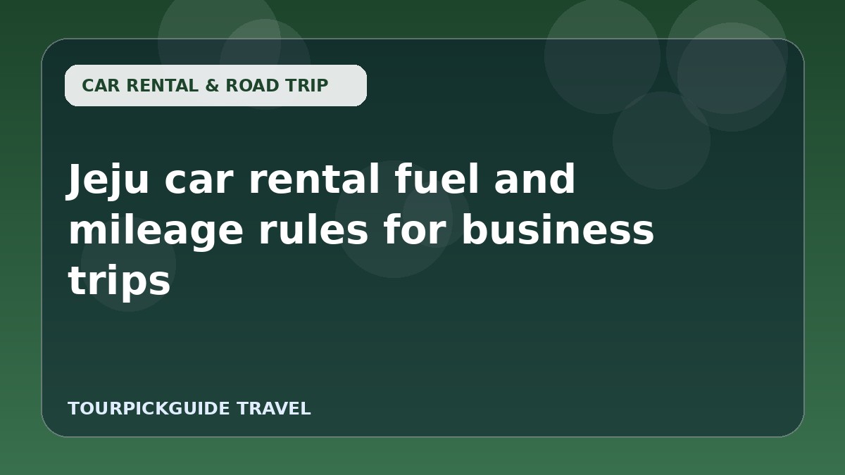 Jeju car rental fuel and mileage rules for business trips