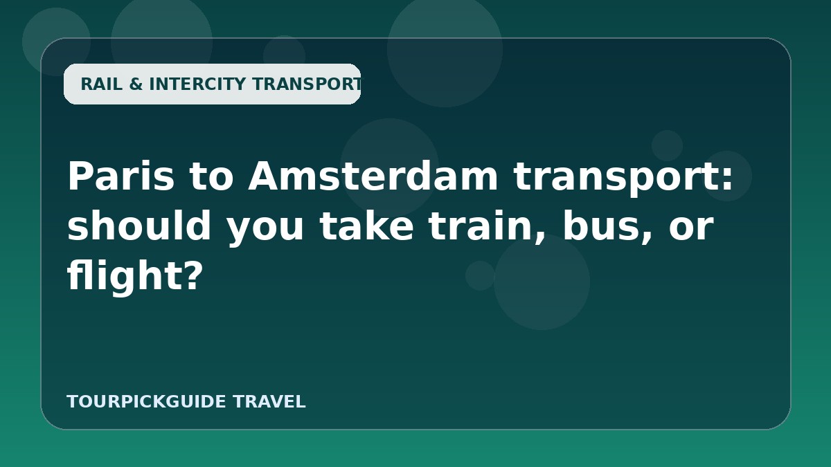Paris to Amsterdam transport: should you take train, bus, or flight?