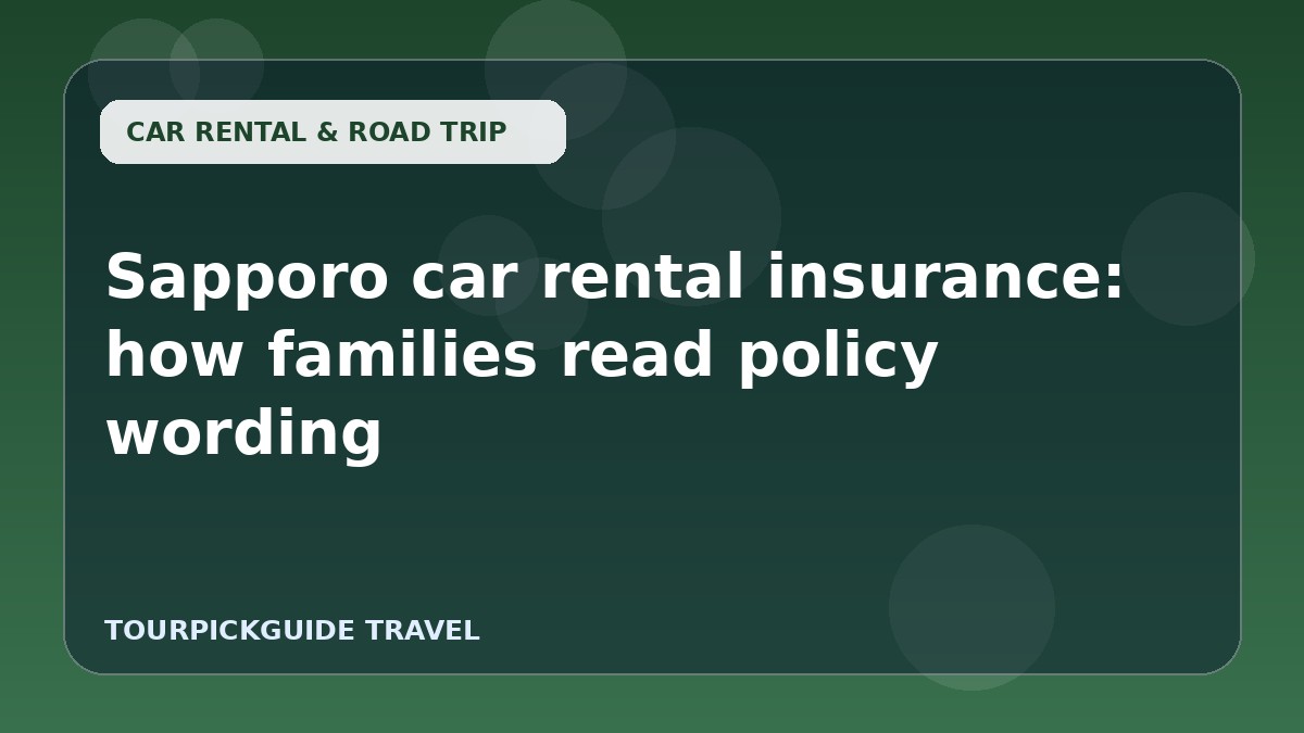 Sapporo car rental insurance: how families read policy wording