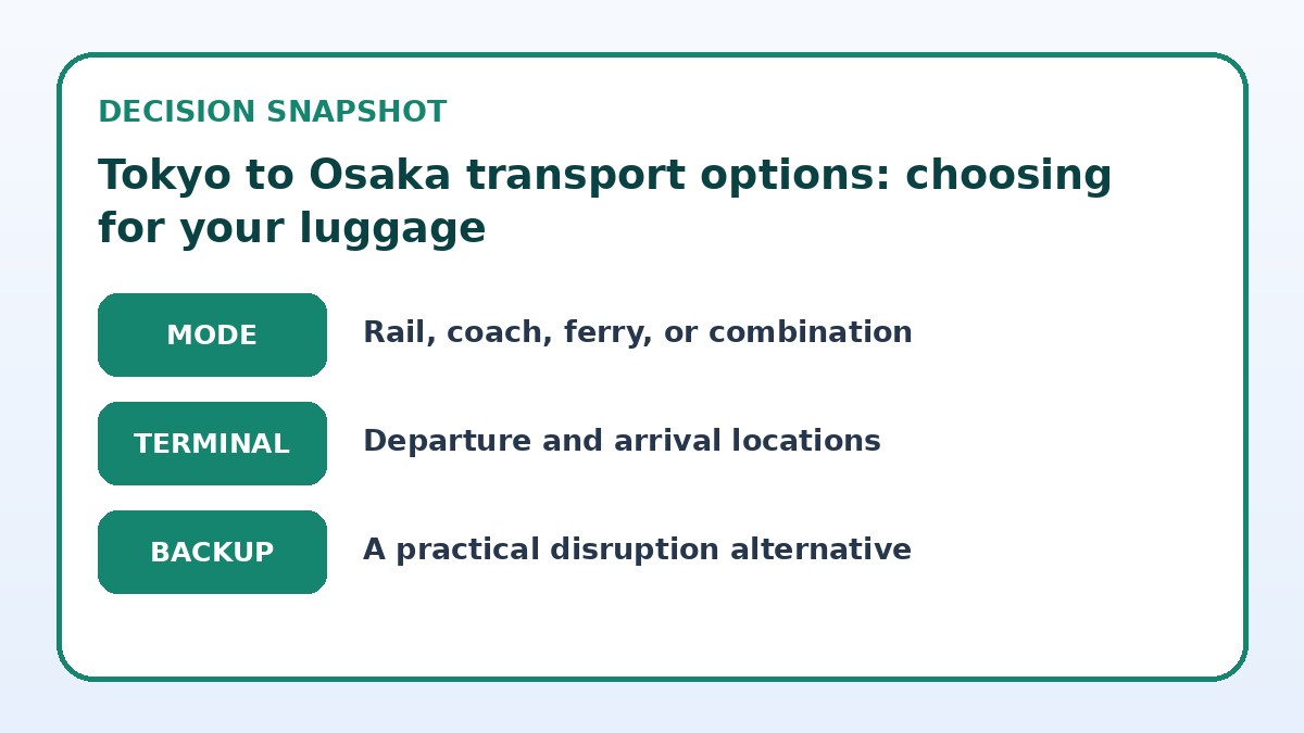 Decision guide for Tokyo to Osaka transport options: choosing for your luggage