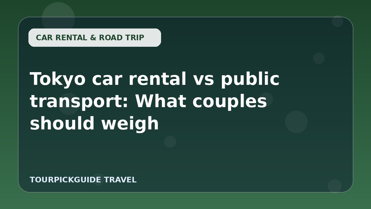 Tokyo car rental vs public transport: What couples should weigh