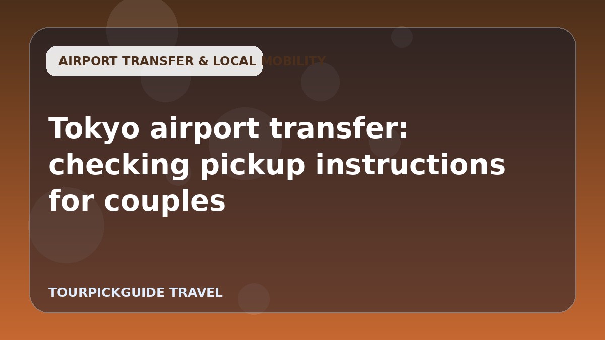 Tokyo airport transfer: checking pickup instructions for couples