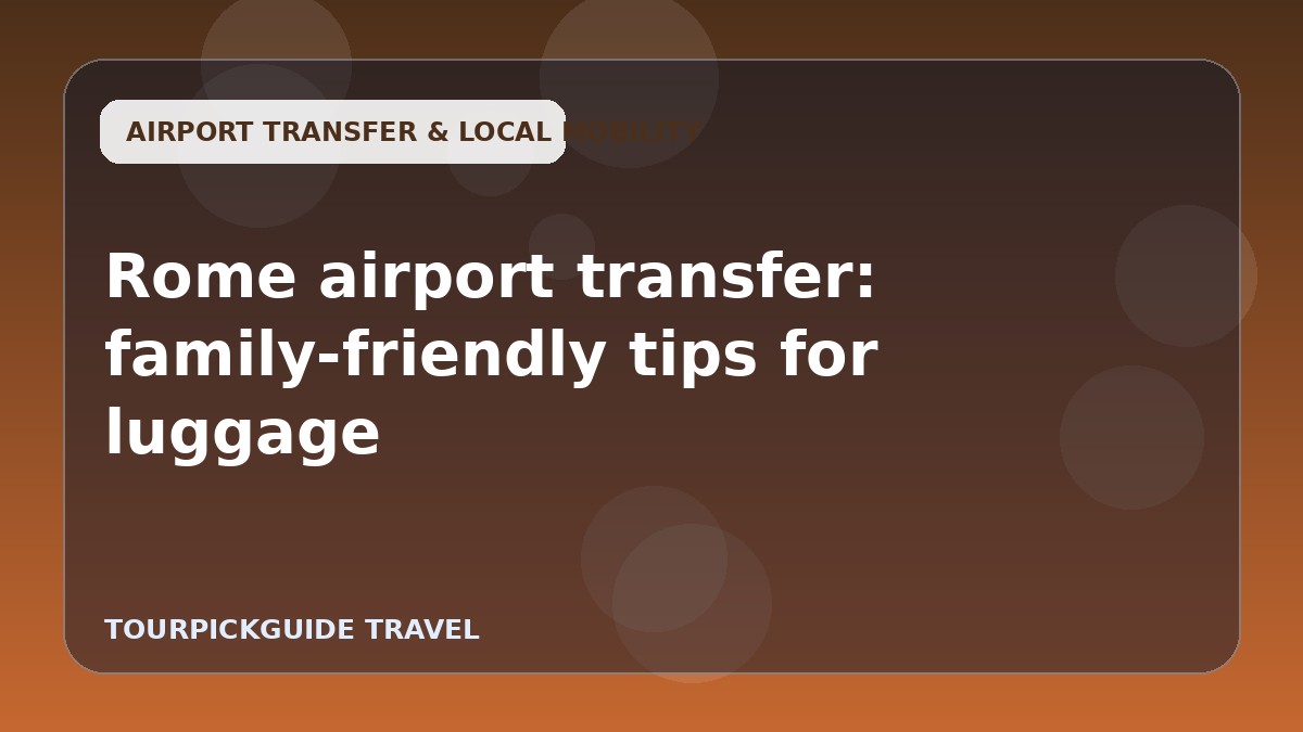 Rome airport transfer: family-friendly tips for luggage