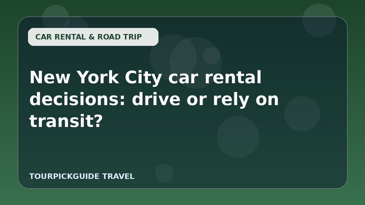 New York City car rental decisions: drive or rely on transit?