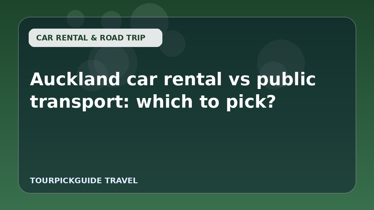 Auckland car rental vs public transport: which to pick?