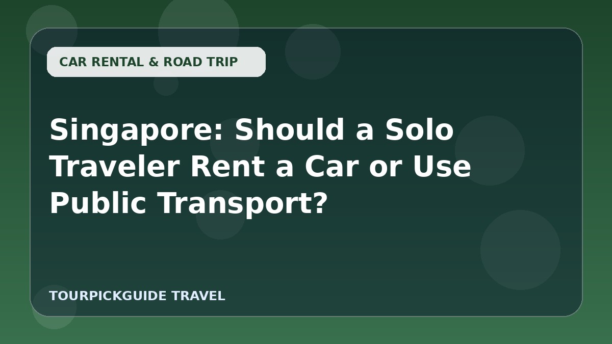 Singapore: Should a Solo Traveler Rent a Car or Use Public Transport?