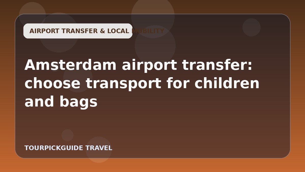 Amsterdam airport transfer: choose transport for children and bags
