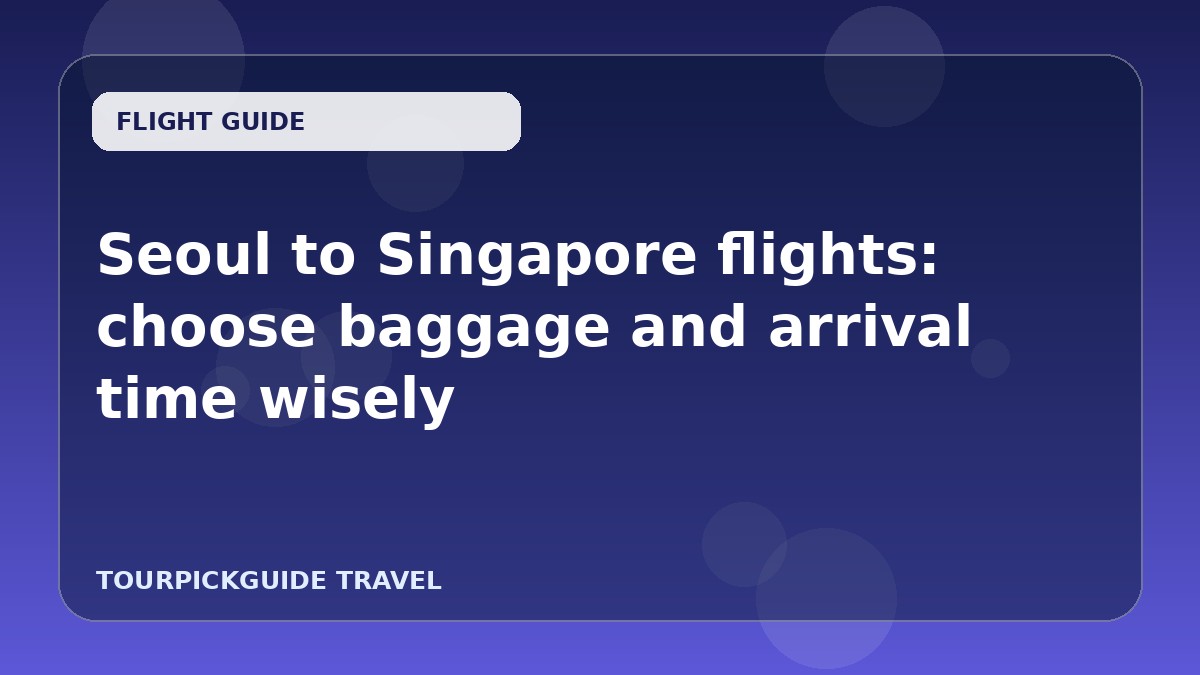 Seoul to Singapore flights: choose baggage and arrival time wisely