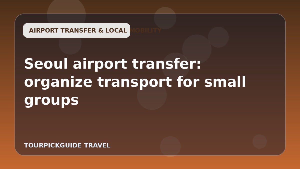 Seoul airport transfer: organize transport for small groups