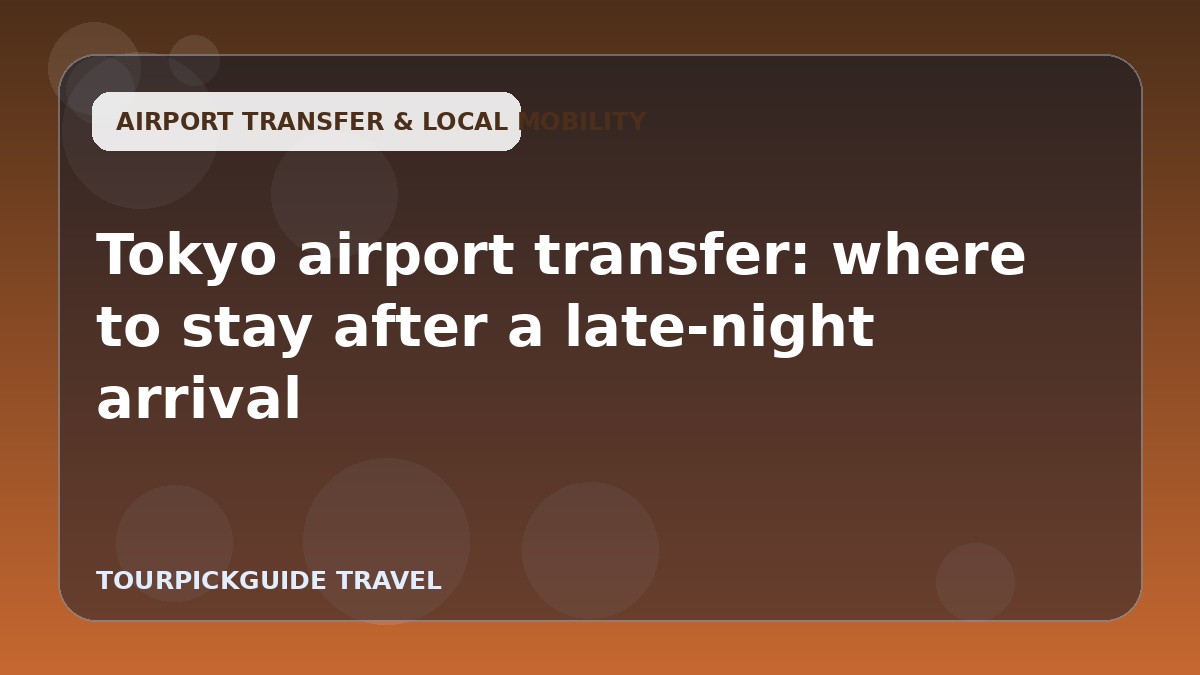 Tokyo airport transfer: where to stay after a late-night arrival
