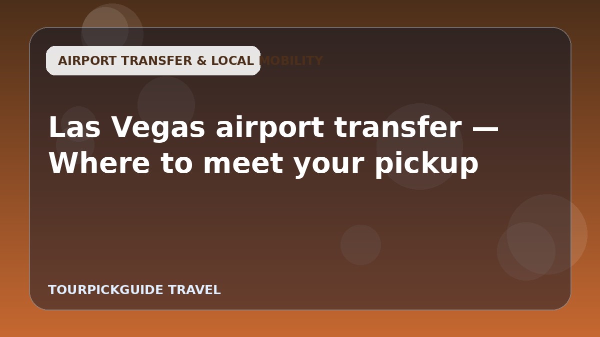 Las Vegas airport transfer — Where to meet your pickup