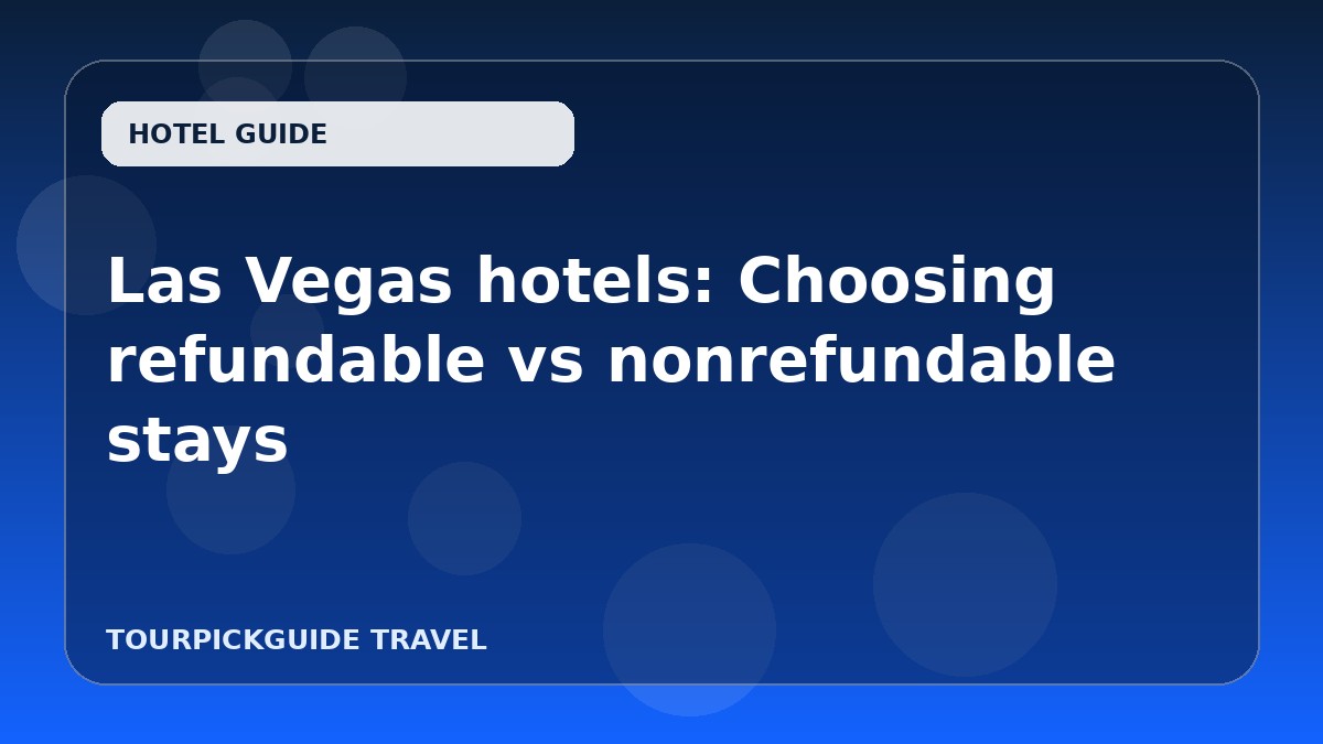 Las Vegas hotels: Choosing refundable vs nonrefundable stays