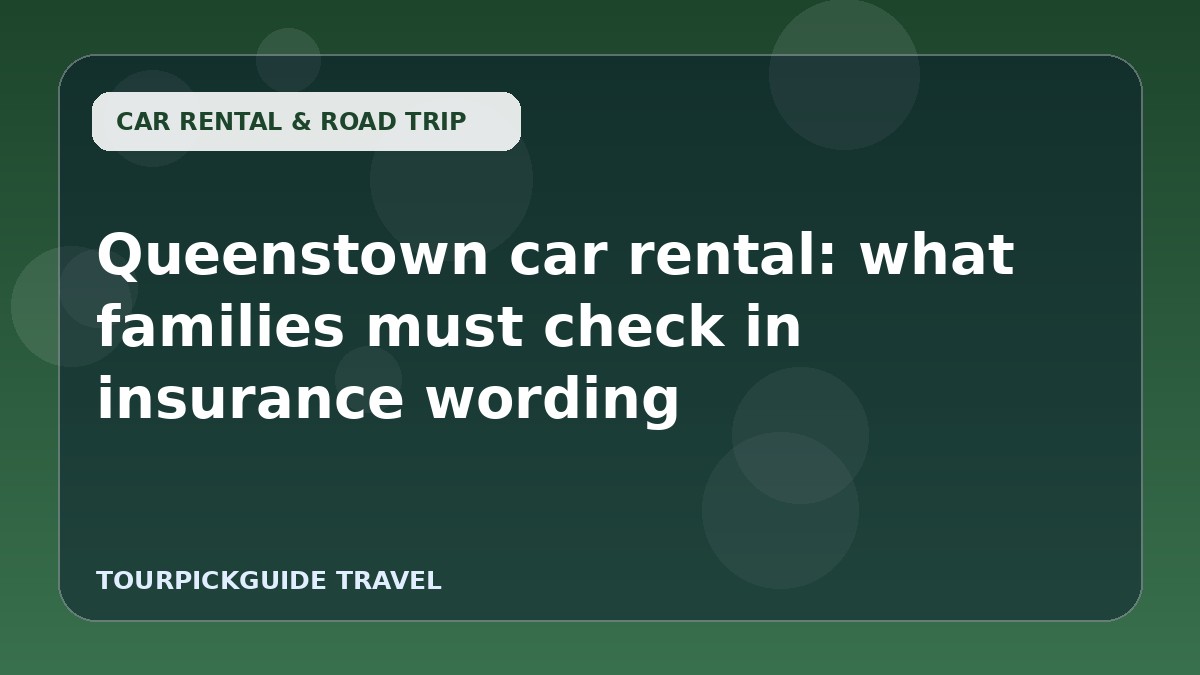Queenstown car rental: what families must check in insurance wording