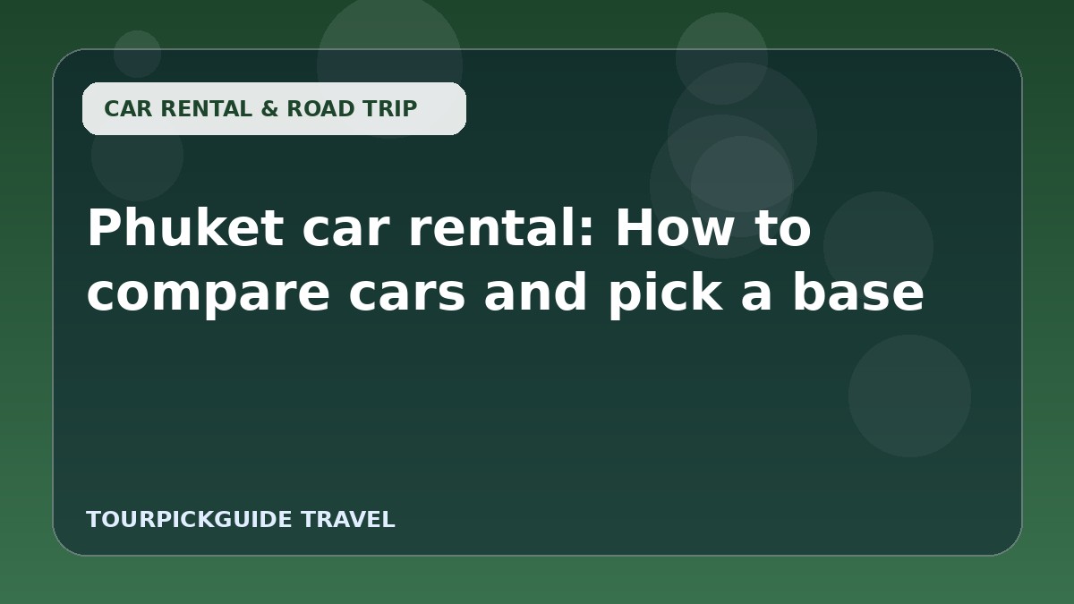 Phuket car rental: How to compare cars and pick a base