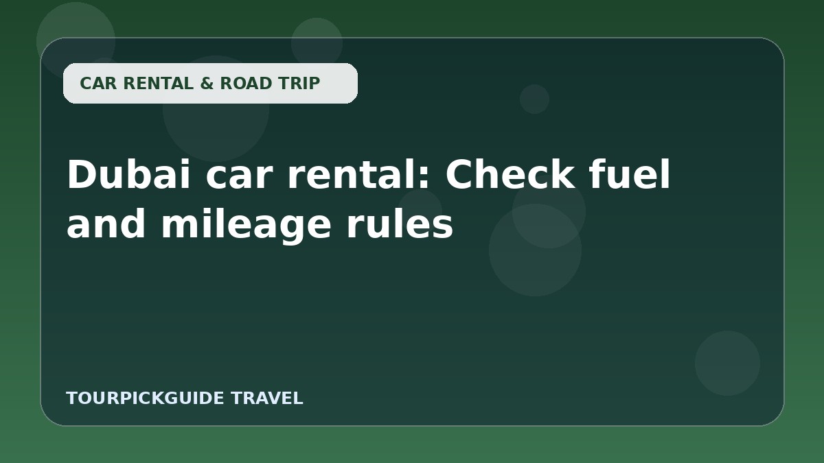 Dubai car rental: Check fuel and mileage rules