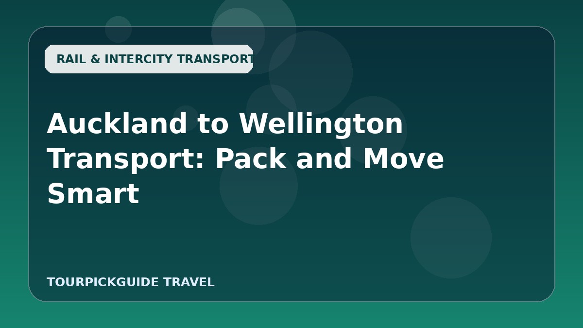 Auckland to Wellington Transport: Pack and Move Smart