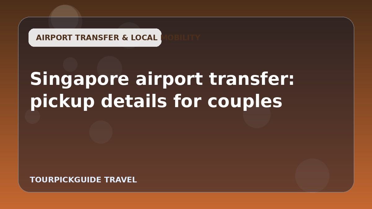 Singapore airport transfer: pickup details for couples