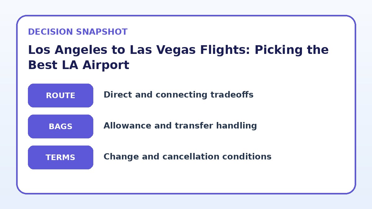 Decision guide for Los Angeles to Las Vegas Flights: Picking the Best LA Airport