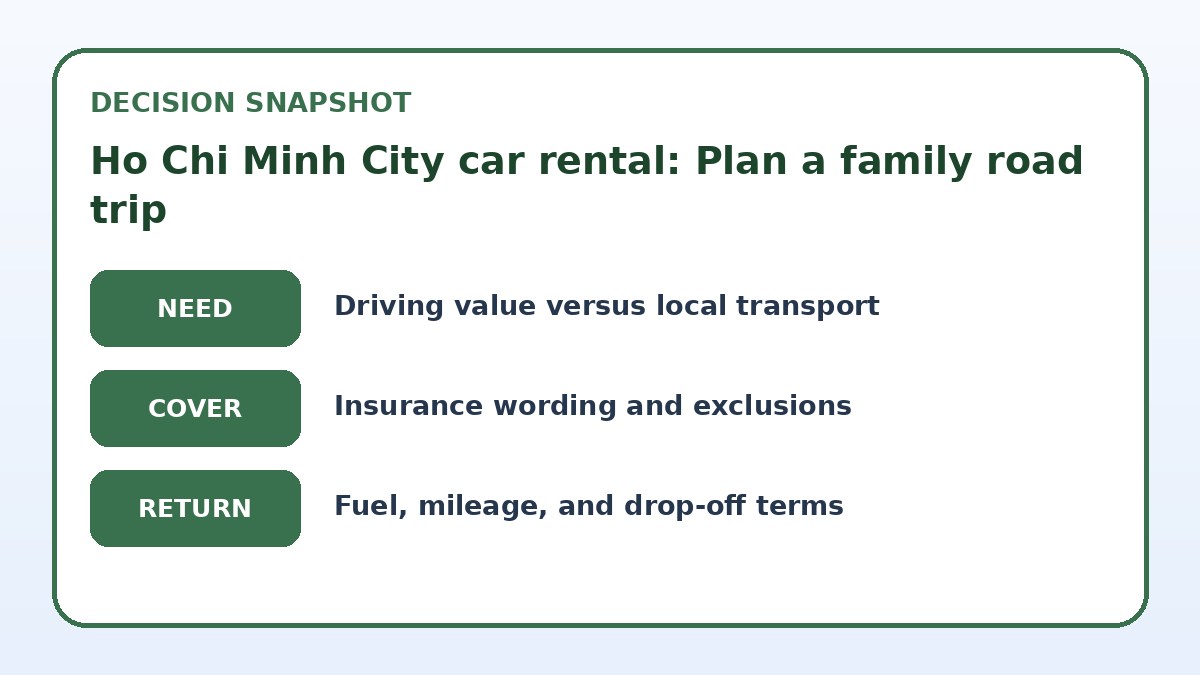 Decision guide for Ho Chi Minh City car rental: Plan a family road trip