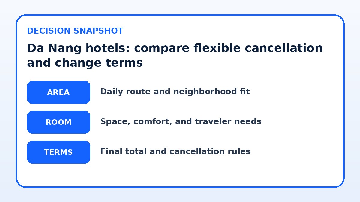 Decision guide for Da Nang hotels: compare flexible cancellation and change terms