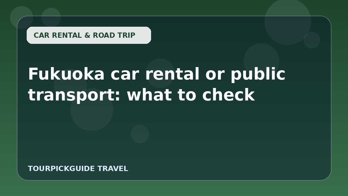 Fukuoka car rental or public transport: what to check