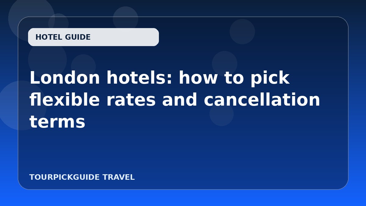 London hotels: how to pick flexible rates and cancellation terms